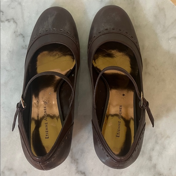 Classy Brown Mary Jane Heels - Picture 10 of 12